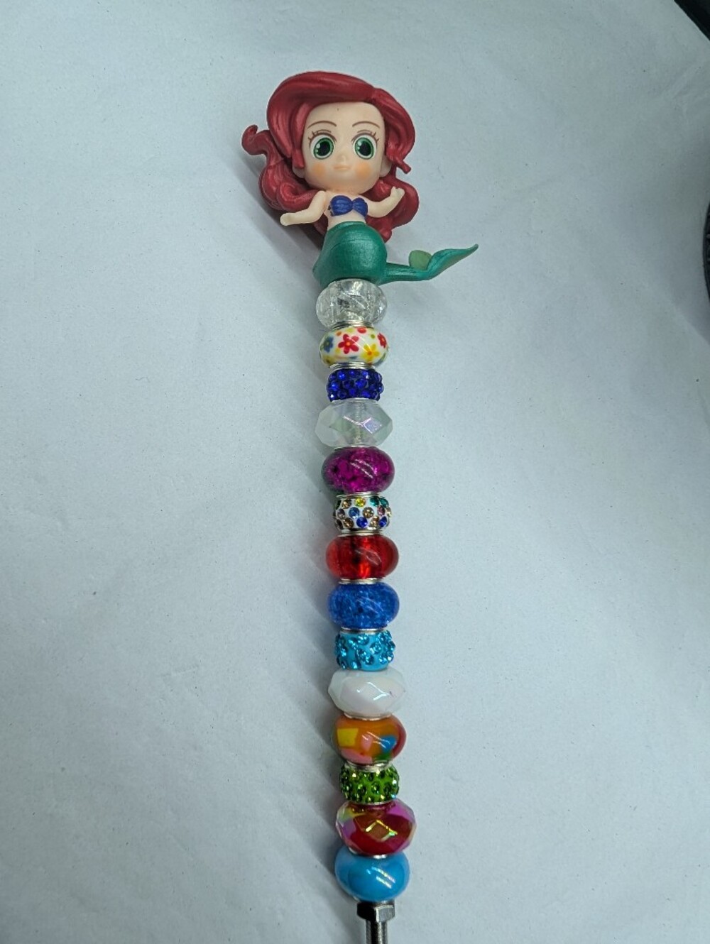 Hand Made Beaded Fairy Wand/Plant/Garden Stake W/Ariel-Mermaid Topper 🧜🏼 - Picture 3 of 4